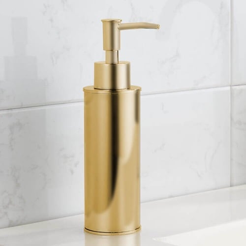 Soap Dispenser, Round, Modern, Matte Gold Nameeks NCB120